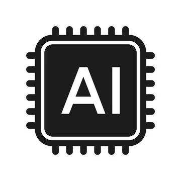 Artificial Intelligence AI Processor Chip Icon Vector Illustration イラスト素材
