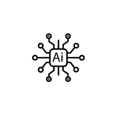 Artificial intelligence AI processor chip vector icon symbol. 스톡 일러스트