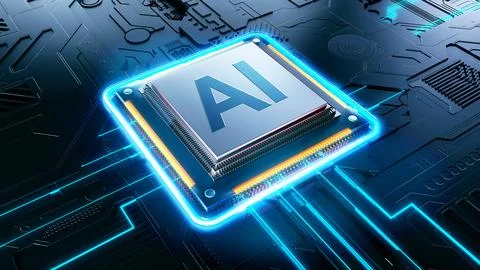 Artificial Intelligence (AI) processor 스톡 일러스트