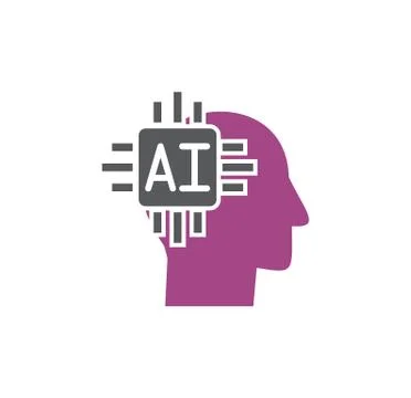 Artificial Intelligence Ai related icon on background for graphic and web design 스톡 일러스트