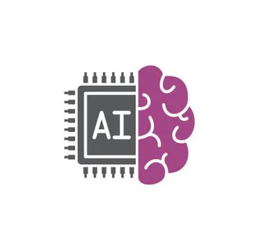 Artificial Intelligence Ai related icon on background for graphic and web design 스톡 일러스트