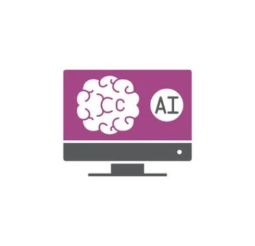 Artificial Intelligence Ai related icon on background for graphic and web design Stock Illustration