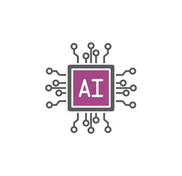 Artificial Intelligence Ai related icon on background for graphic and web design 스톡 일러스트