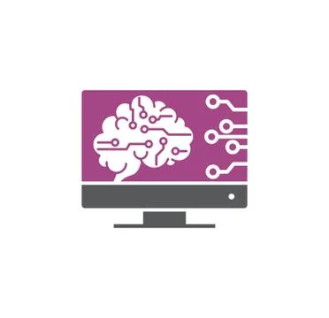 Artificial Intelligence Ai related icon on background for graphic and web design 스톡 일러스트