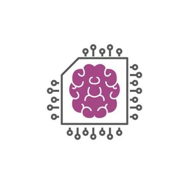 Artificial Intelligence Ai related icon on background for graphic and web design 스톡 일러스트