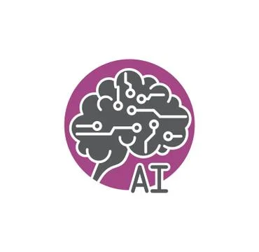 Artificial Intelligence Ai related icon on background for graphic and web design Stock Illustration