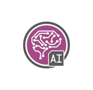 Artificial Intelligence Ai related icon on background for graphic and web design Stock Illustration