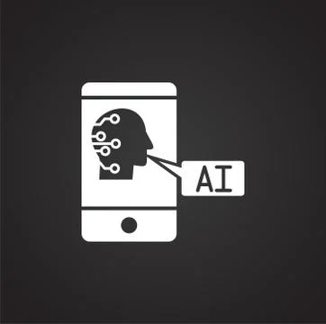 Artificial Intelligence Ai related icon on background for graphic and web design 스톡 일러스트