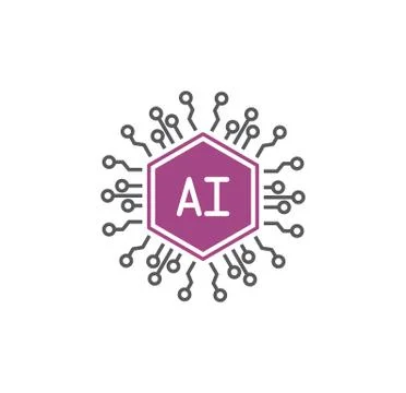 Artificial Intelligence Ai related icon on background for graphic and web design Иллюстрация