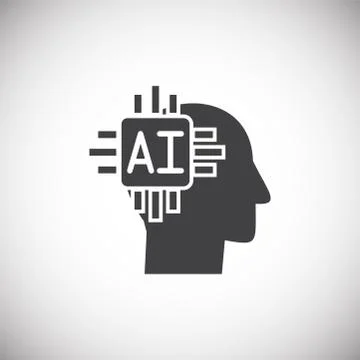 Artificial Intelligence Ai related icon on background for graphic and web design 스톡 일러스트