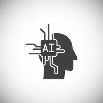 Artificial Intelligence Ai related icon on background for graphic and web design 스톡 일러스트