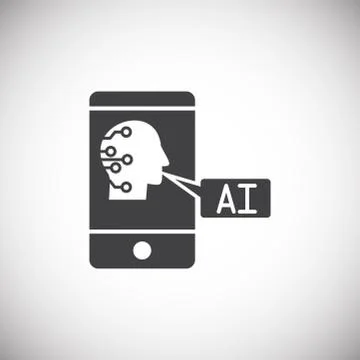 Artificial Intelligence Ai related icon on background for graphic and web design 스톡 일러스트