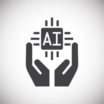 Artificial Intelligence Ai related icon on background for graphic and web design Stock Illustration