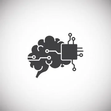 Artificial Intelligence Ai related icon on background for graphic and web design 스톡 일러스트