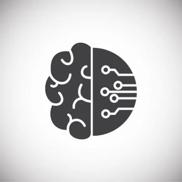 Artificial Intelligence Ai related icon on background for graphic and web design 스톡 일러스트