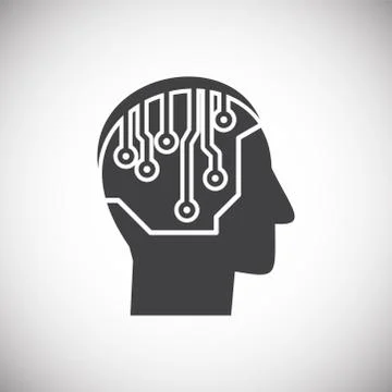 Artificial Intelligence Ai related icon on background for graphic and web design Stock-Illustration
