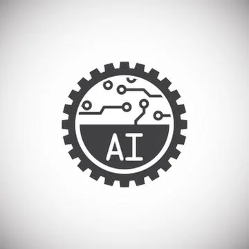 Artificial Intelligence Ai related icon on background for graphic and web design Stock Illustration