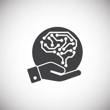 Artificial Intelligence Ai related icon on background for graphic and web design 스톡 일러스트