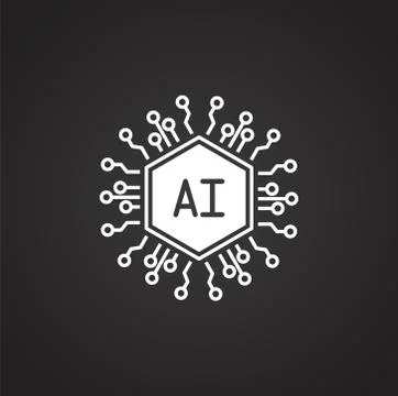 Artificial Intelligence Ai related icon on background for graphic and web design Stock Illustration