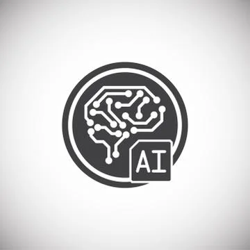 Artificial Intelligence Ai related icon on background for graphic and web design Stock Illustration