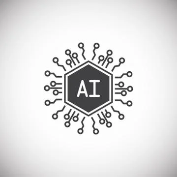Artificial Intelligence Ai related icon on background for graphic and web design Stock Illustration