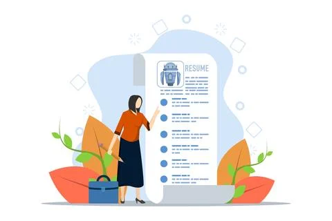 Artificial Intelligence AI replacement concept in human workforce, job or job. Stock Illustration