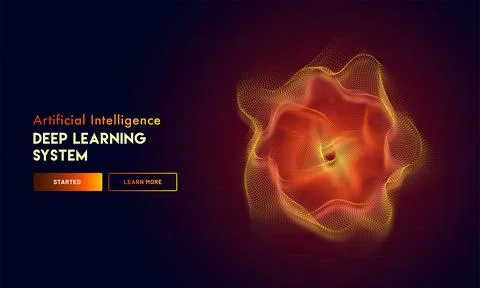 Artificial Intelligence (AI) responsive landing page design for deep learni.. Stock Illustration