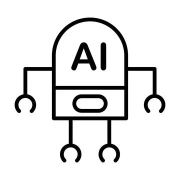 Artificial intelligence AI robot vector icon symbol for graphic design, log.. Stock Illustration