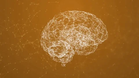 Artificial intelligence ( AI), Rotating human brain animation, modern computer Video stock 112925241