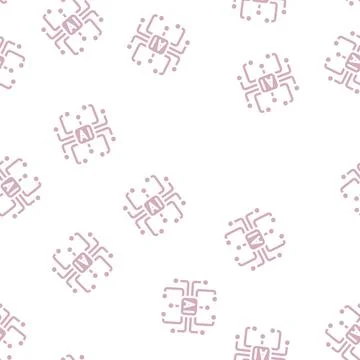 Artificial intelligence ai scheme glyph vector seamless pattern 스톡 일러스트