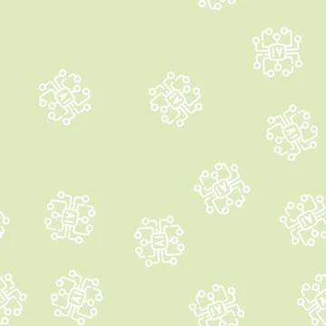 Artificial intelligence ai scheme line vector seamless pattern Stock Illustration