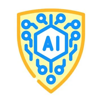 Artificial intelligence ai security cyber defense concept Stock Illustration