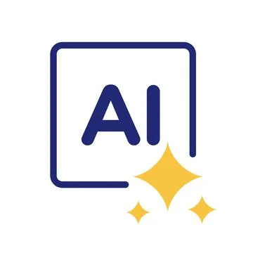 Artificial Intelligence AI Sparkle Icon Isolated on White Background 库存插图