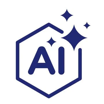 Artificial Intelligence AI Sparkle Icon Isolated on White Background 库存插图