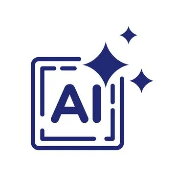 Artificial Intelligence AI Sparkle Icon Isolated on White Background 库存插图
