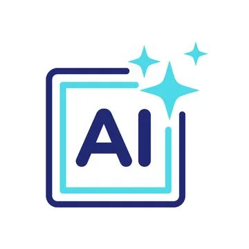 Artificial Intelligence AI Sparkle Icon Isolated on White Background 库存插图
