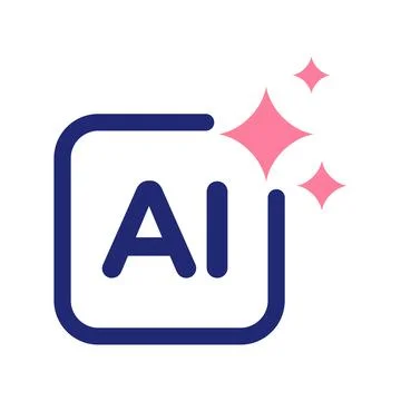 Artificial Intelligence AI Sparkle Icon Isolated on White Background 库存插图