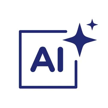 Artificial Intelligence AI Sparkle Icon Isolated on White Background 库存插图