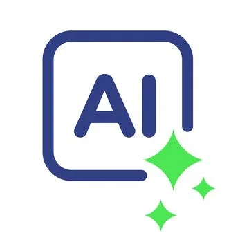 Artificial Intelligence AI Sparkle Icon Isolated on White Background 库存插图