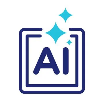 Artificial Intelligence AI Sparkle Icon Isolated on White Background 库存插图