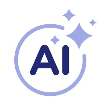 Artificial Intelligence AI Sparkle Icon Isolated on White Background 库存插图