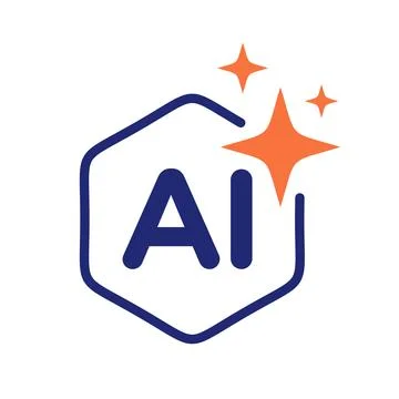 Artificial Intelligence AI Sparkle Icon Isolated on White Background 库存插图