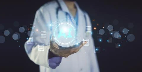 Artificial Intelligence (AI) technology is transforming the management of m.. Stock Photos