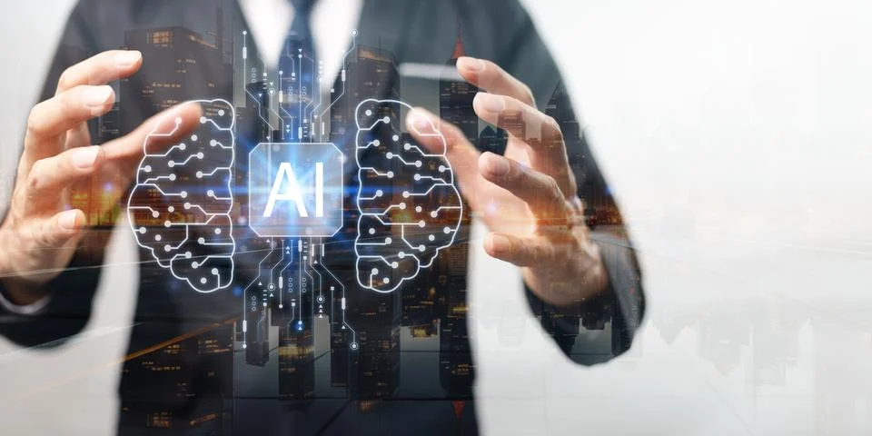 Artificial Intelligence, Ai technology, using technology smart robot AI, ar.. Stock Photos
