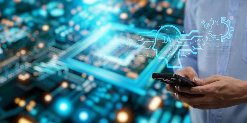 Artificial Intelligence, Ai technology, using technology smart robot AI, ar.. Stock Photos