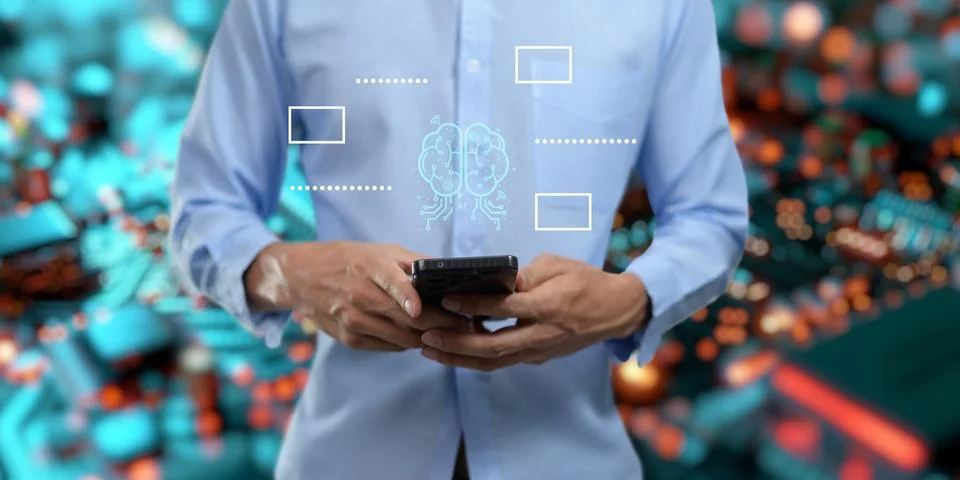 Artificial Intelligence, Ai technology, using technology smart robot AI, ar.. Stock Photos