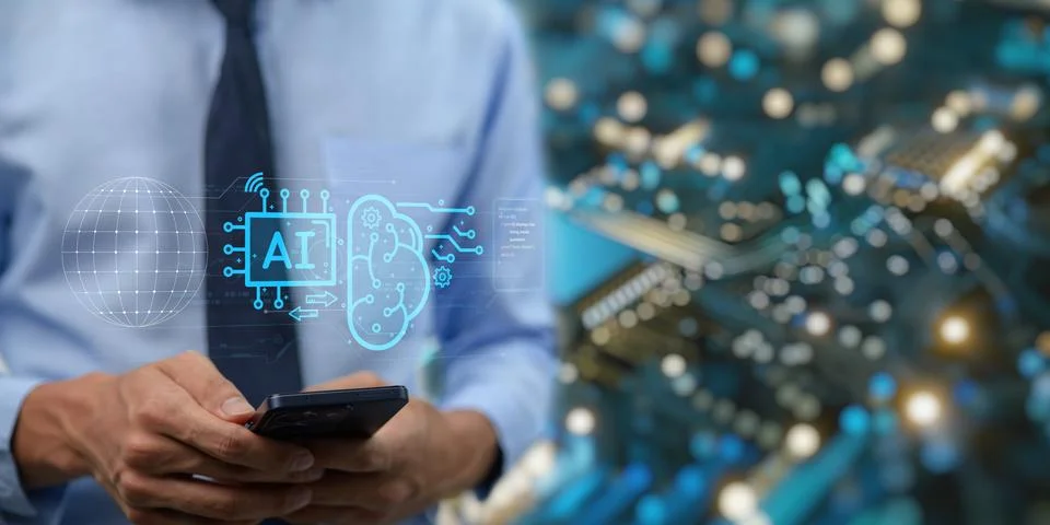 Artificial Intelligence, Ai technology, using technology smart robot AI, ar.. Stock Photos