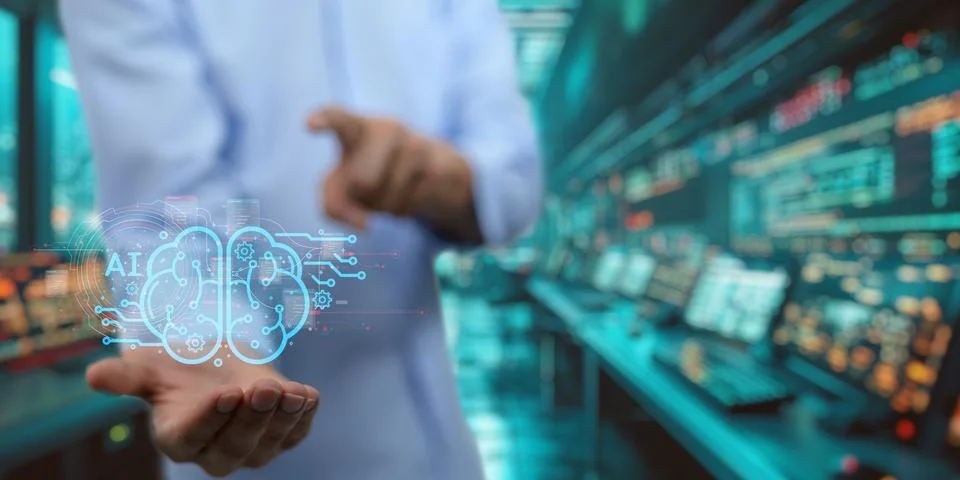 Artificial Intelligence, Ai technology, using technology smart robot AI, ar.. Foto stock