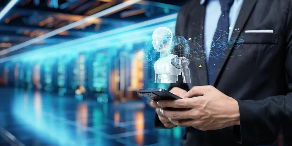 Artificial Intelligence, Ai technology, using technology smart robot AI, ar.. Foto stock