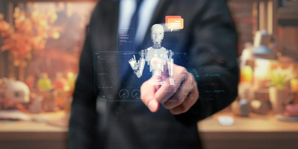 Artificial Intelligence, Ai technology, using technology smart robot AI, ar.. Foto stock